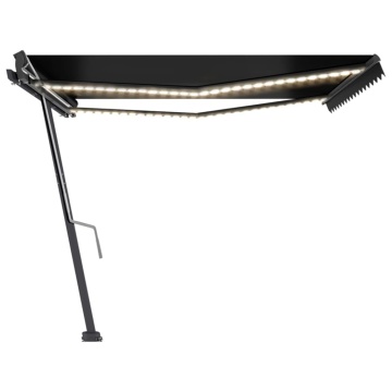 Copertină retractabilă manual cu LED, antracit, 400x300 cm - Img 2