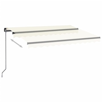 Copertină retractabilă manual cu LED, crem, 350x250 cm - Img 3