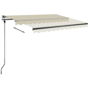 Copertină retractabilă manual cu LED, crem, 350x250 cm - Img 4