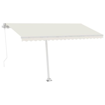 Copertină retractabilă manual cu LED, crem, 400x300 cm - Img 2