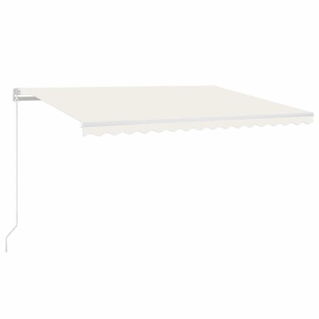 Copertină retractabilă manual cu LED, crem, 400x300 cm - Img 2