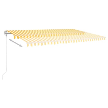 Copertină retractabilă manual, cu LED, galben și alb, 5x3 m - Img 8