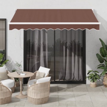 Copertină retractabilă manual, maro, 300x250 cm - Img 1