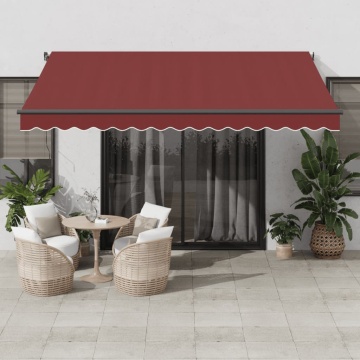 Copertina retractabilă manual, vișiniu, 400x300 cm - Img 1