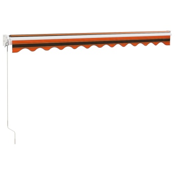 Copertină retractabilă portocaliu/maro 3x2,5 m, textil/aluminiu - Img 5