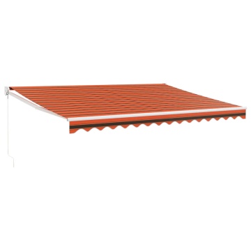 Copertină retractabilă portocaliu/maro 4x3 m, textil/aluminiu - Img 2