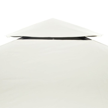 Copertină rezervă acoperiș pavilion, alb crem, 3x3 m, 310 g/m² - Img 4
