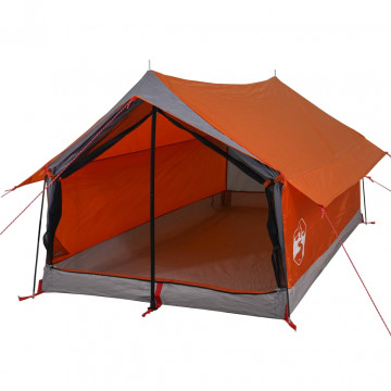 Cort camping 2 pers. gri/portocaliu 193x122x96 cm tafta 185T - Img 4