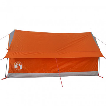 Cort camping 2 pers. gri/portocaliu 193x122x96 cm tafta 185T - Img 7