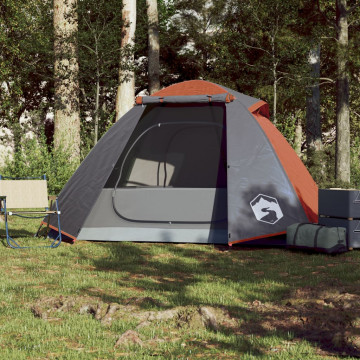 Cort camping 2 persoane gri/portocaliu 224x248x118cm tafta 185T - Img 3