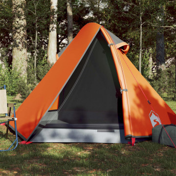 Cort camping 2 persoane gri/portocaliu 267x154x117cm tafta 185T - Img 1