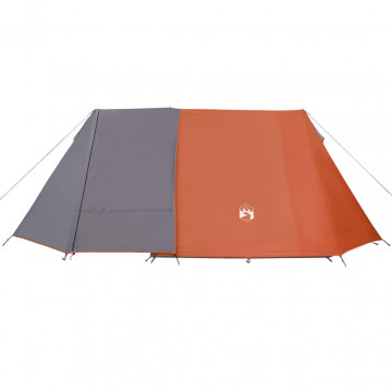Cort camping 3 persoane gri/portocaliu 465x220x170cm tafta 185T - Img 5