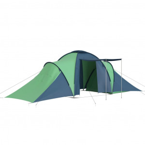 Cort camping, 6 persoane, albastru și verde - Img 2