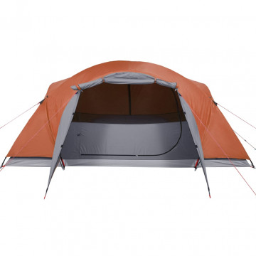 Cort camping 8 persoane gri/portocaliu 360x430x195cm tafta 190T - Img 8