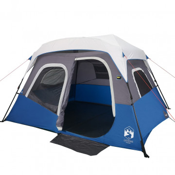 Cort camping cu lumină LED pentru 6 persoane, albastru deschis - Img 4