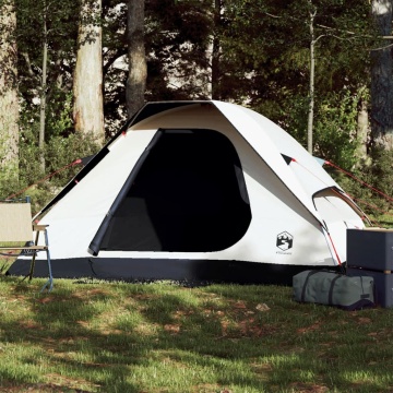Cort camping cupolă 2 persoane alb, țesătură opacă, impermeabil - Img 1