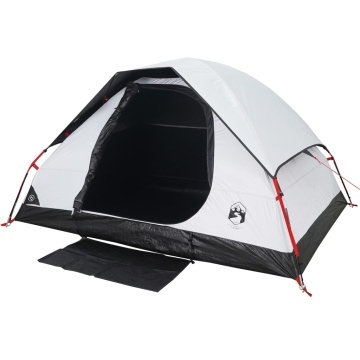 Cort camping cupolă 2 persoane alb, țesătură opacă, impermeabil - Img 8