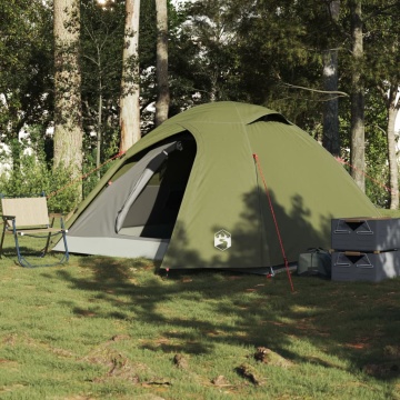 Cort camping cupolă 3 persoane verde măsliniu impermeabil - Img 3