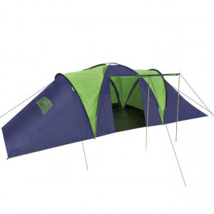 Cort camping din material textil, 9 persoane, albastru și verde - Img 2