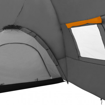 Cort camping tip iglu, 8 pers., gri/portocaliu, 650x240x190 cm - Img 7
