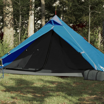 Cort de camping 1 persoane albastru, 255x153x130 cm, tafta 185T - Img 1