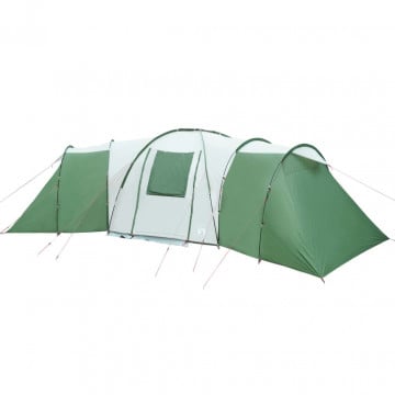 Cort de camping 12 persoane, verde, 840x720x200 cm, tafta 185T - Img 8