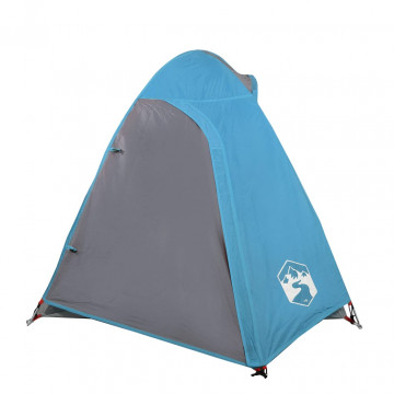 Cort de camping 2 persoane albastru, 254x135x112 cm, tafta 185T - Img 5