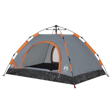 Cort de camping, 2 persoane, gri/portocaliu, setare rapidă - Img 8