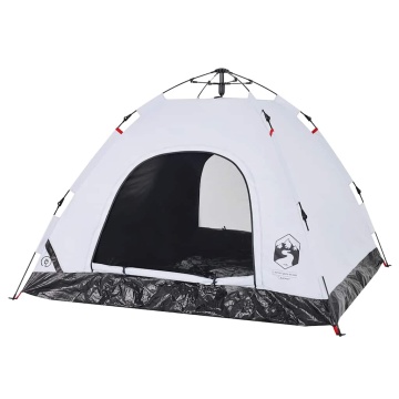 Cort de camping 3 persoane, alb opac, setare rapidă, țesătură - Img 8