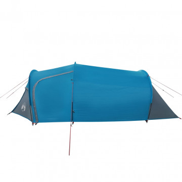 Cort de camping 3 persoane albastru, 370x185x116 cm, tafta 185T - Img 6