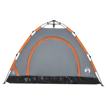 Cort de camping, 3 persoane, gri/portocaliu, setare rapidă - Img 6