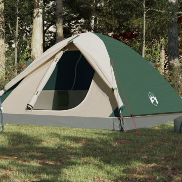 Cort de camping 3 persoane verde, 240x217x120 cm, tafta 190T - Img 1