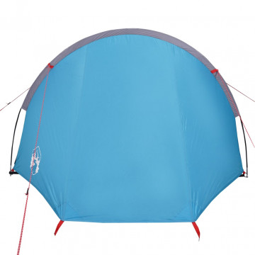 Cort de camping 4 persoane albastru, 405x170x106 cm, tafta 185T - Img 5