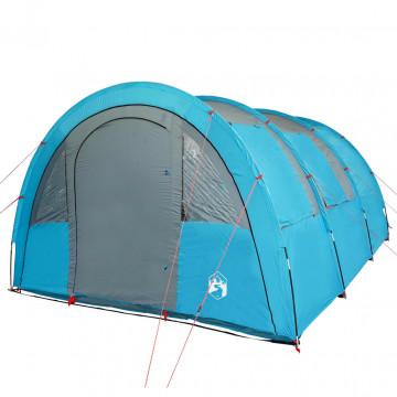 Cort de camping 4 persoane albastru, 483x340x193 cm, tafta 185T - Img 4