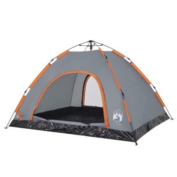 Cort de camping, 4 persoane, gri/portocaliu, setare rapidă - Img 8