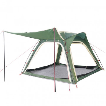 Cort de camping 4 persoane, verde, 240x221x160 cm, tafta 185T - Img 8