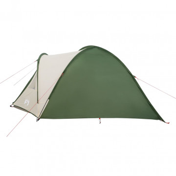 Cort de camping 4 persoane, verde, 300x250x132 cm, tafta 185T - Img 6