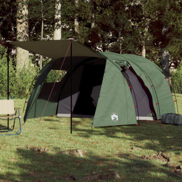 Cort de camping 4 persoane, verde, 420x260x153 cm, tafta 185T - Img 1
