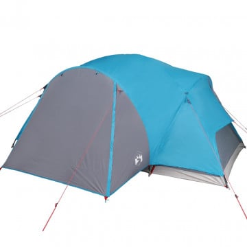 Cort de camping 8 persoane albastru, 360x430x195 cm, tafta 190T - Img 5