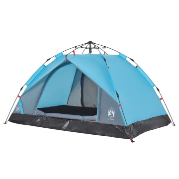Cort de camping cupolă 3 persoane, setare rapidă, albastru - Img 4