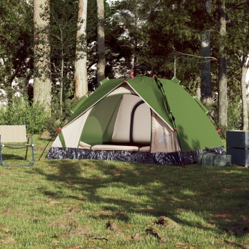 Cort de camping cupolă 3 persoane, setare rapidă, verde - Img 3