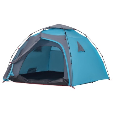 Cort de camping cupolă 4 persoane, setare rapidă, albastru - Img 4