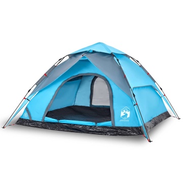 Cort de camping cupolă 5 persoane, setare rapidă, albastru - Img 2