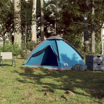 Cort de camping cupolă pentru 2 persoane, albastru, impermeabil - Img 3