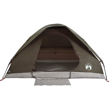 Cort de camping cupolă pentru 2 persoane, maro, impermeabil - Img 6