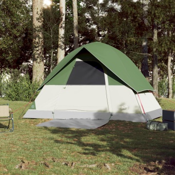 Cort de camping cupolă pentru 3 persoane, verde, impermeabil - Img 3
