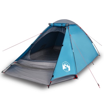 Cort de camping cupolă pentru 4 persoane, albastru, impermeabil - Img 2