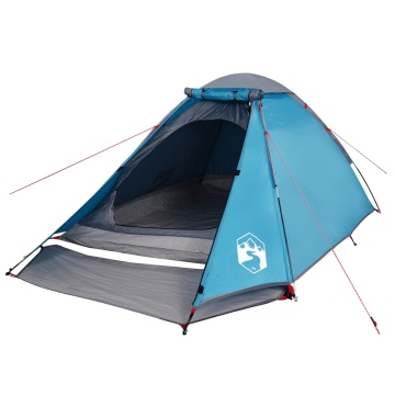Cort de camping cupolă pentru 4 persoane, albastru, impermeabil - Img 4