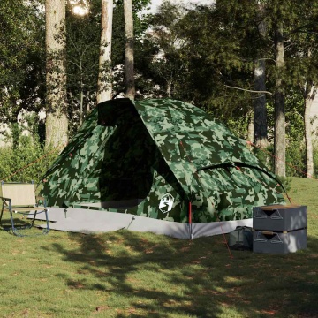 Cort de camping cupolă pentru 4 persoane, camuflaj, impermeabil - Img 3