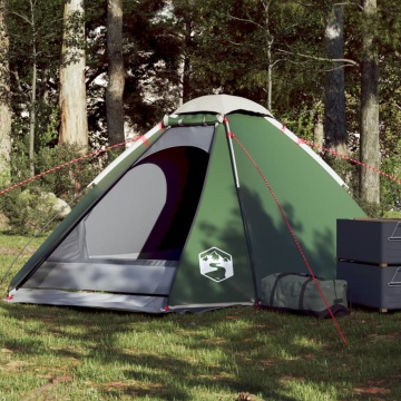 Cort de camping cupolă pentru 4 persoane, verde, impermeabil - Img 1